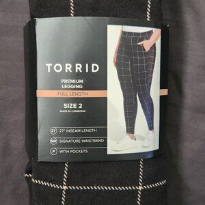 Torrid Black & Beige Premium Leggings w/ Pockets Size 2